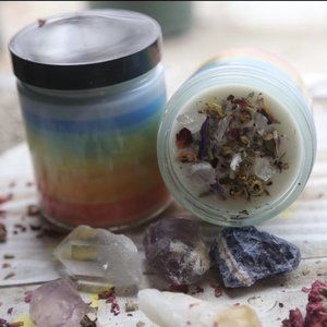 Herb & Crystal 7 Layered Chakra Intention Candle